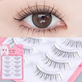 Sun Flower Design Transparent Skin Natural False Eyelashes 3D Polished Reusable Comfortable Wear Split Root Petit Pla Eyelash-05#