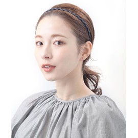 VingTAINE HK-105-BLGY Simple Wave Headband Office Hair Accessories, Blue Gray