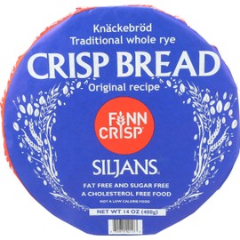 Finn Crisp Siljans Round Rye Crispbread 14oz | Knäckebröd From Finland | Multipack of Authentic Finnish Sourdough Crispbreads | Rye Hardtack | Large Finnish Rye Bread Rounds [14oz, 4 wheels]