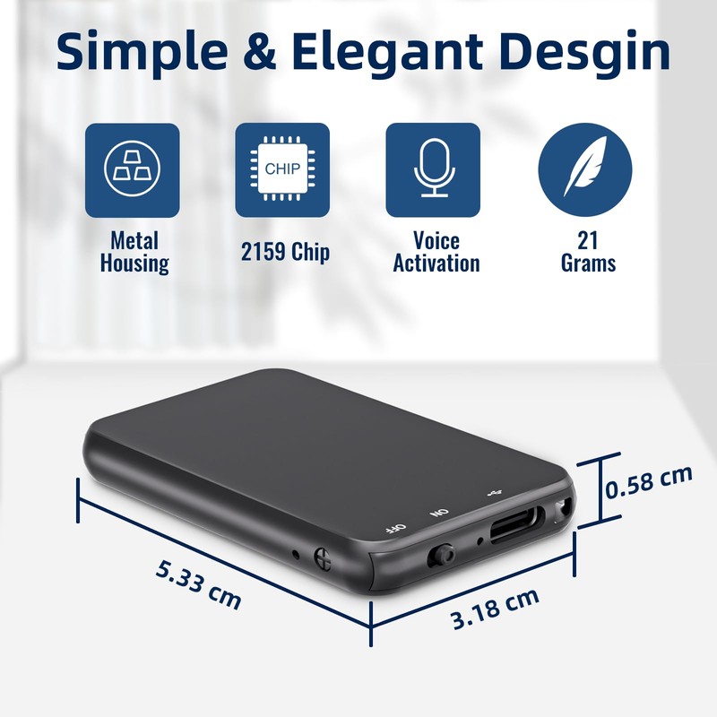Vandlion 64GB Voice Recorder, 1536Kbps Digital Voice Activated Recorder with