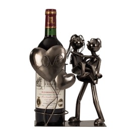 Moderner Wein Flaschenhalter Liebespaar Love aus Metall Höhe 24 cm Breite 19 cm