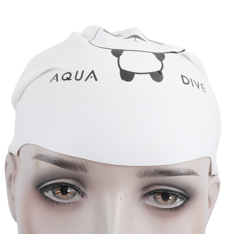 2Pcs Silicone Swimming Cap Hat Cartoon Cute Universal Type for