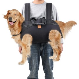 Mochila para perros grandes de cuerpo completo con asa de elevación de perro con STS reflectante para perros mayores discapacitados