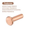 sourcing map 100Pcs Copper Solid Rivets, 1/8" x 25/64" Flat
