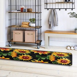 Blooming Sunflower Alfombra de cocina antideslizante suave alfombra de baño alfombra de piso alfombra para el hogar, comedor, sala de estar, recámara, 72" x 24", Moderno, Multi 6, 72x24in