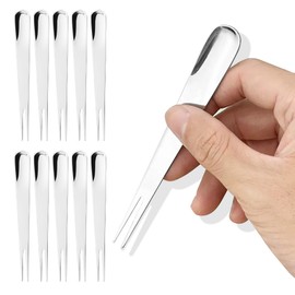 10 Pcs 304 Stainless Steel Dessert Forks Spoon, 2 in 1 Spoons and Forks, Stainless Steel Forks, Stainless Steel Spoon, Forks Spoon Dual-Use, Suitable for Desserts, Salads, Cakes, Fruits,appetizers
