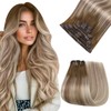 Easyouth Clip in Hair Extensions Real Human Hair Balayage Clip
