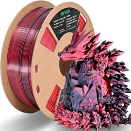 OVV3D PLA Filament 1.75mm, 3D Printer Filament Silk PLA Dual Color PLA Filament, Black Red PLA Filament, Color Change Every Inch Filament 3D Printer Filament +/-0.02mm, 1kg/2.2lb