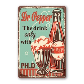 DOSEK Metal Tin Sign Vintage Compatible Dr Pepper Sign Animal Warning Signs Funny Xmas Wall Man Cave Cola Home Decor Metal Animal Band Beer Retro Restaurant Metal Sign Decor Pepper Gifts 8x12 Inch