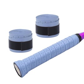 CAPASTEC 2 Pack Tennis Badminton Perforated Grip Tape Breathable Fishing Rod Bicycle Baseball Racquet Wet Type Light Blue