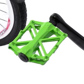MTB Road Bike Pedal,Bicycle Pedals,3 Bright Colors 1 Pair Cycling Pedals Anti Skid Flat Bike Platform Aluminium Pedals for Mountain Bike Road(Green)