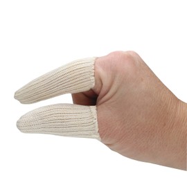 The Beadsmith 3" Finger Cots, Toe Sleeve, Thumb Protector, Covers Fingertip, Breathable Cotton Elastic Blend, pack of 20 Fingertip Sleeves, Use as a bandage for sports, work and cleaning