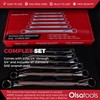 Olsa Tools 6pc Box End Wrench Set, 45-Degree Offset, Chrome