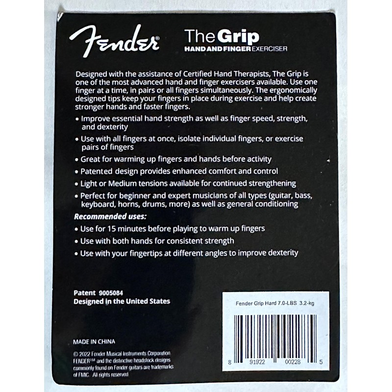 Fender Drip Hand and Finger Exerciser (Hard - 7 lbs