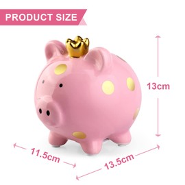 Ceramic Pig Piggy Bank Children Pink: Piggy Bank Money Box Children, Nizirioo Lucky Pig Money Gift Baby Girl for Gifts Money Box for Opening Wedding Decoration