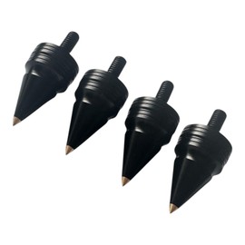 Precisiongeek - Large Aluminum Anodised Black Speaker Spikes M8 x 15mm long, Cone 20mm Diameter and 34mm Length, brass cone's end, for HiFi speakers, stands cabinets - Set of 4 pieces