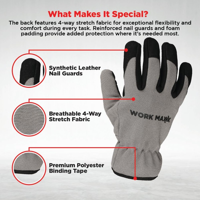 WORK MAXX Thorn-Proof Gardening Gloves – Heavy-Duty Protection for Roses,