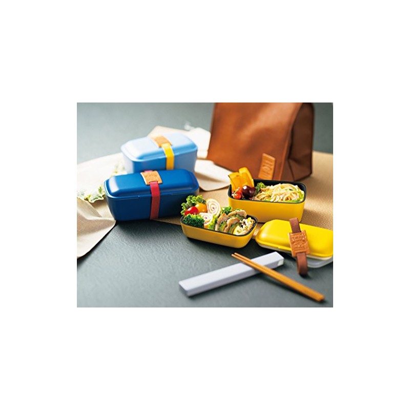 HAKOYA 52872 American Vintage Dome 2-Tier Lunch Box, Navy