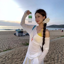 International a404 Bikini Cover-up, Factory Direct Women's Sun-Proof Long-Sleeve Blouse, 2025 Hot Selling White XL/White 10ea