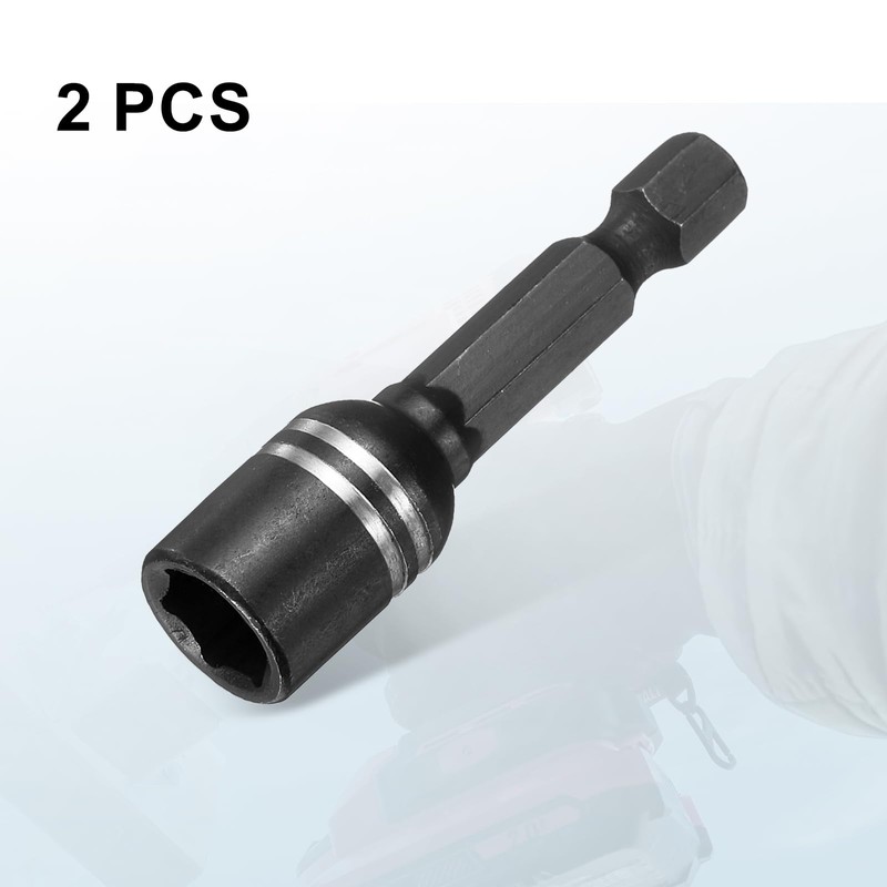 HARFINGTON 2pcs Magnetic Nut Driver 8mm Hex Drive Socket 1.89"