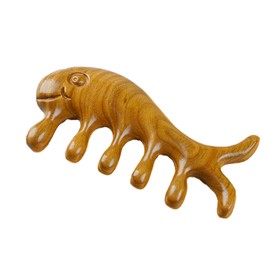 UAIAGM Wooden Scalp Massager Wooden Head Massager Comb Handmade Green Sandalwood Wide Tooth Comb for Women and Men Scalp Massager for Hair Growth Natural Wooden Hair Care Comb Gua Sha Scraping Scalp