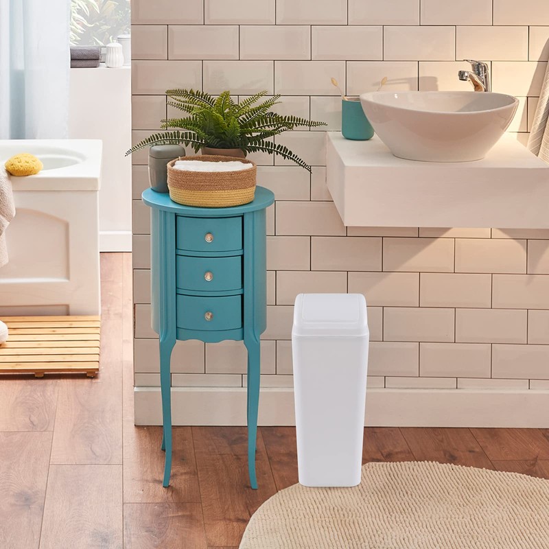 Joyeen Plastic Waste Bin with Swing Lid, 14 Liter Garbage