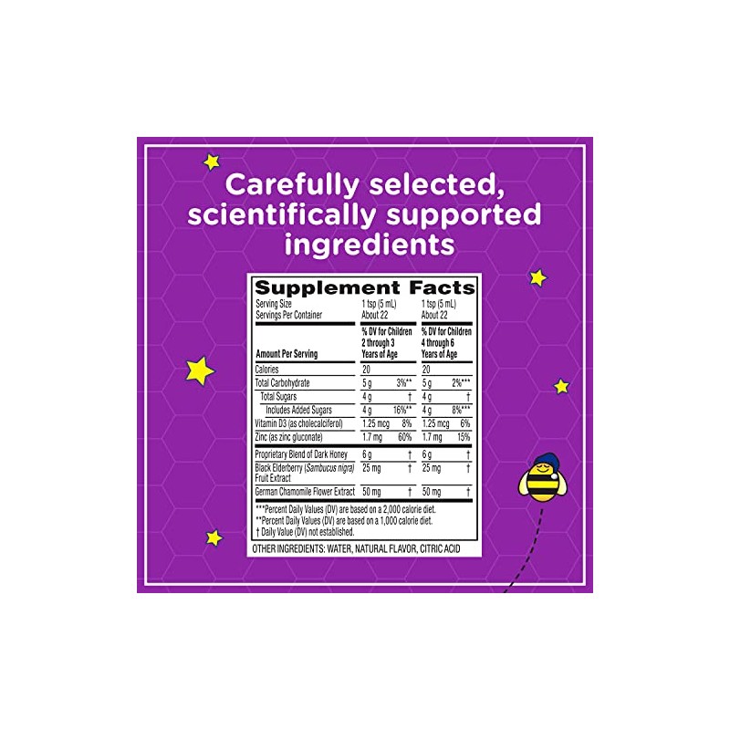 Zarbee's Kids Cough + Immune Nighttime for Children 2-6 with