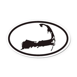 CafePress Cape Cod Euro Oval Car Magnet with Map Oval Car Magnet, Euro Oval Bumper Magnet