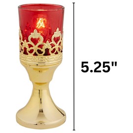 Glass Votive Holder, Tealight Stand for Church or Weddings, 5.25 Inches