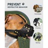 Dog Muzzle, Leather Basket Soft Muzzles Medium Large Breeds, Pitbull