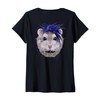 Womens Grey Dwarf Hamster in Punk Rock Style V-Neck T-Shirt