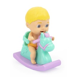 Cicciobello Aocicci CC0101 Baby with Rocking Horse with Accessories for Boys Blonde Hair Toy for Children from 3 Years with Accessories