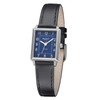 Titanium watches women's leather strap titanium Regent F1315, grey/black, Strap.