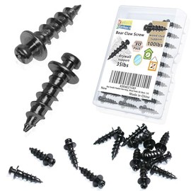 Bear Double Headed Claw Hanger Screws - Ideal for Picture Frames,Mirror,Art,Decor Hanging, for D-Rings, Sawtooth, Wire and Keyholes, Black