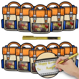 AOKELEON 10 Pcs Top-handle Party Goodie bags Treat Bags with Stand-up Bottom Reusable Ziplock Seal gift bags Favor Birthday bags 1 pcs Metallic Marker Pen