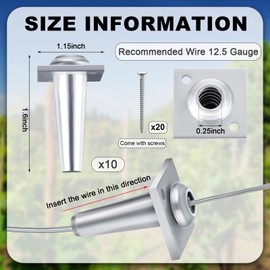 Lanties 10 Pcs Anchor Wire Vise with Screws Grape Trellis Anchor Vise for Tightening 12-13 Gauge Wire to Build Trellises, Vineyards, Fences and Arbors