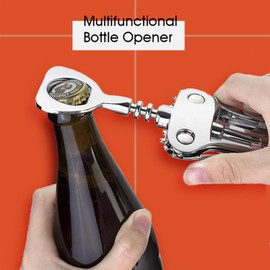 Wine Opener, Premium Wing Corkscrew Wine Bottle Opener with Multifunctional Bottle Opener, Sharp Corkscrew with Ergonomic Non-slip Wing Handle for Kitchen, Restaurant, Bar, Waiters (Sliver, 4 piece)