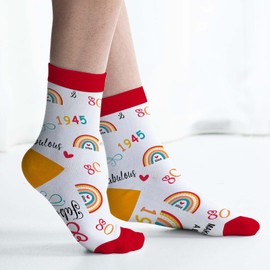 Best Birthday Socks for Women Unique Birthday Gifts for 40 50 60 70 80 Year Old Women Cool Sock Gifts for Woman, 80th, 8