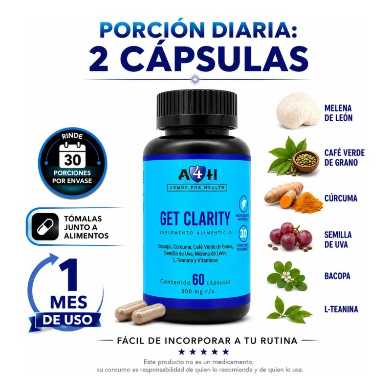 Melena De León Bacopa 60 Cáps Cafe Verde Teanina B