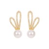SLUYNZ Sterling Silver Pearls Rabbit Drop Earrings for Women CZ