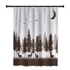 RV Shower Curtains Forest Mountain Happy Camper, Fabric RV Bathroom