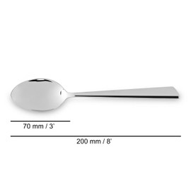 Arcos Series Toscana - Table Spoon - Monoblock of one Piece Stainless Steel 18/10 and 8" Silver Color
