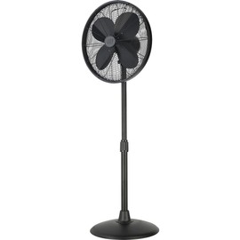 Good Housekeeping All-Metal (92654-MB) Oscillating 16" Retro Dining Conference Room Pedestal Stand Fan (52" Max Height) (Matte Black)