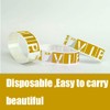 QPINGH 200Pcs VIP Event Wristbands, Gold, Waterproof, One-time Use, Suitable
