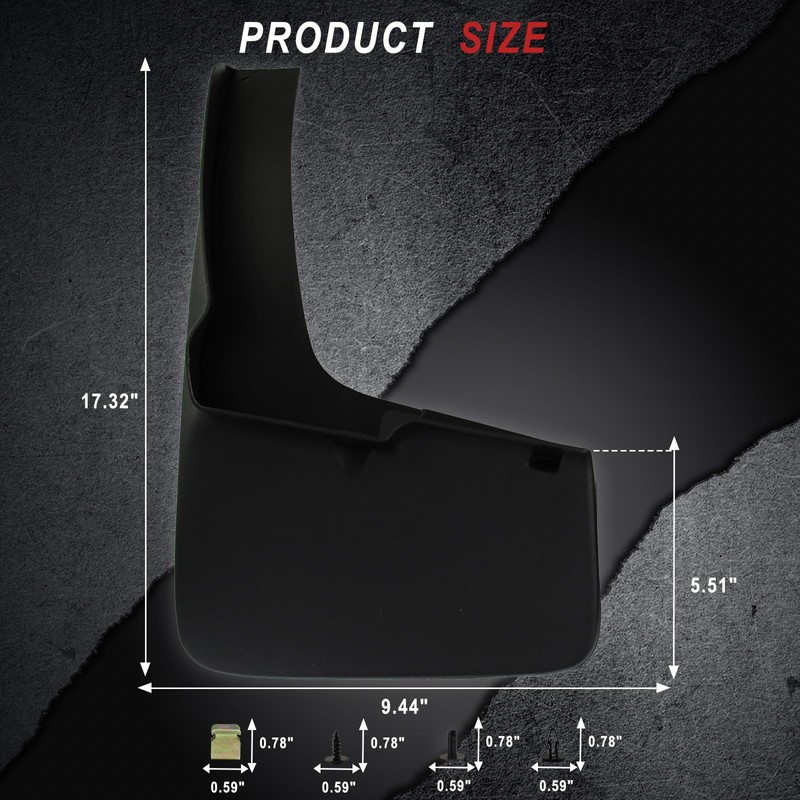 MotorbyMotor Mud Flaps Splash Guard for 2019-2023 Ford Ranger Off-Road