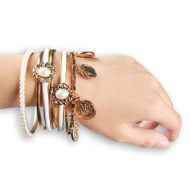 Fashion Women Lots Style Bracelet Gold Rhinestone Bangle Charm Cuff Jewelry