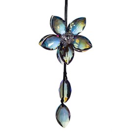 SEADEAR Crystal Flower Car Rear View Mirror Pendant, Lucky Mirror Pendant Car Hanging Ornament Car Hanging Rearview Mirror Pendant Car Interior Decoration Car Accessories Colour