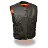 Milwaukee Leather Men's Bullet Proof Look Swat Vest w/ Single Panel Back & Dual Inside Gun Pockets (Small)