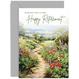 Old English Co. Gardening Retirement Card for Him or Her - Leaving Work Farewell Good Luck Card for Men and Women - Country Garden Retirement Pension Card for Family | Blank Inside