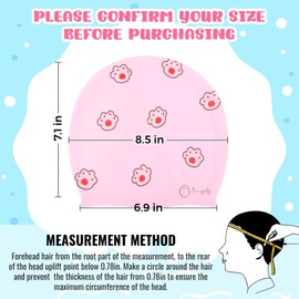 THINGSITY Kids Swim Cap - Comfortable and Durable Waterproof Hat for Long and Short Hair, Beats Chlorine, Non-Slip Lining and Waterproof Design and Protection (Pink Paws)